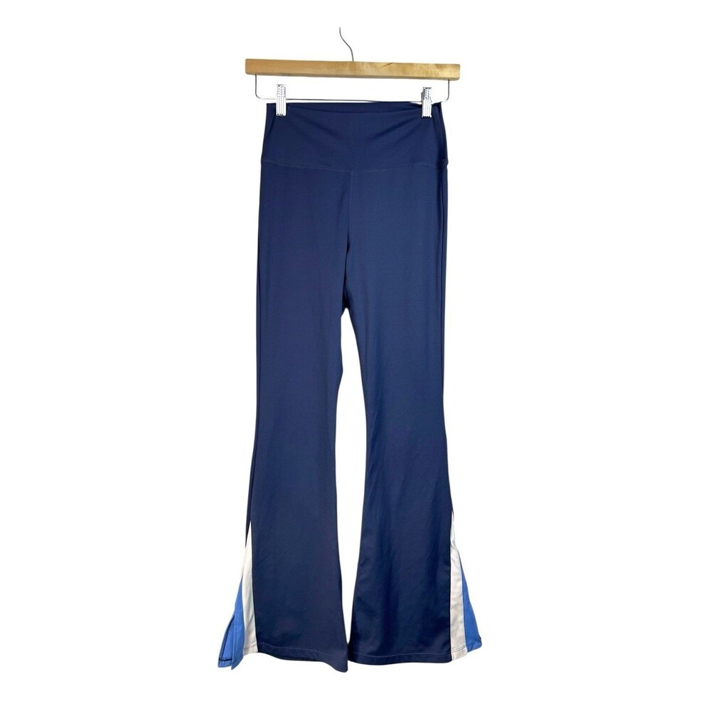 Wilo The Label Women's Size S Blue Flare Leggings High Rise Stretch Athletic